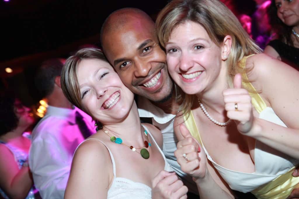 smiling people at an event