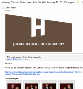 Email with link to photo gallery