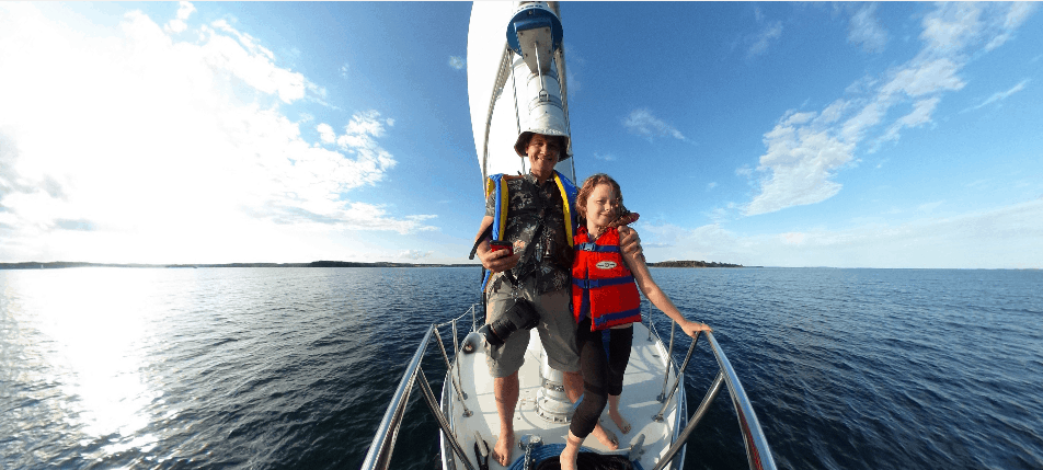 Sailing on the open sea....