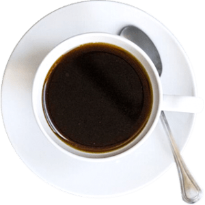 cup of black coffee birds eye view