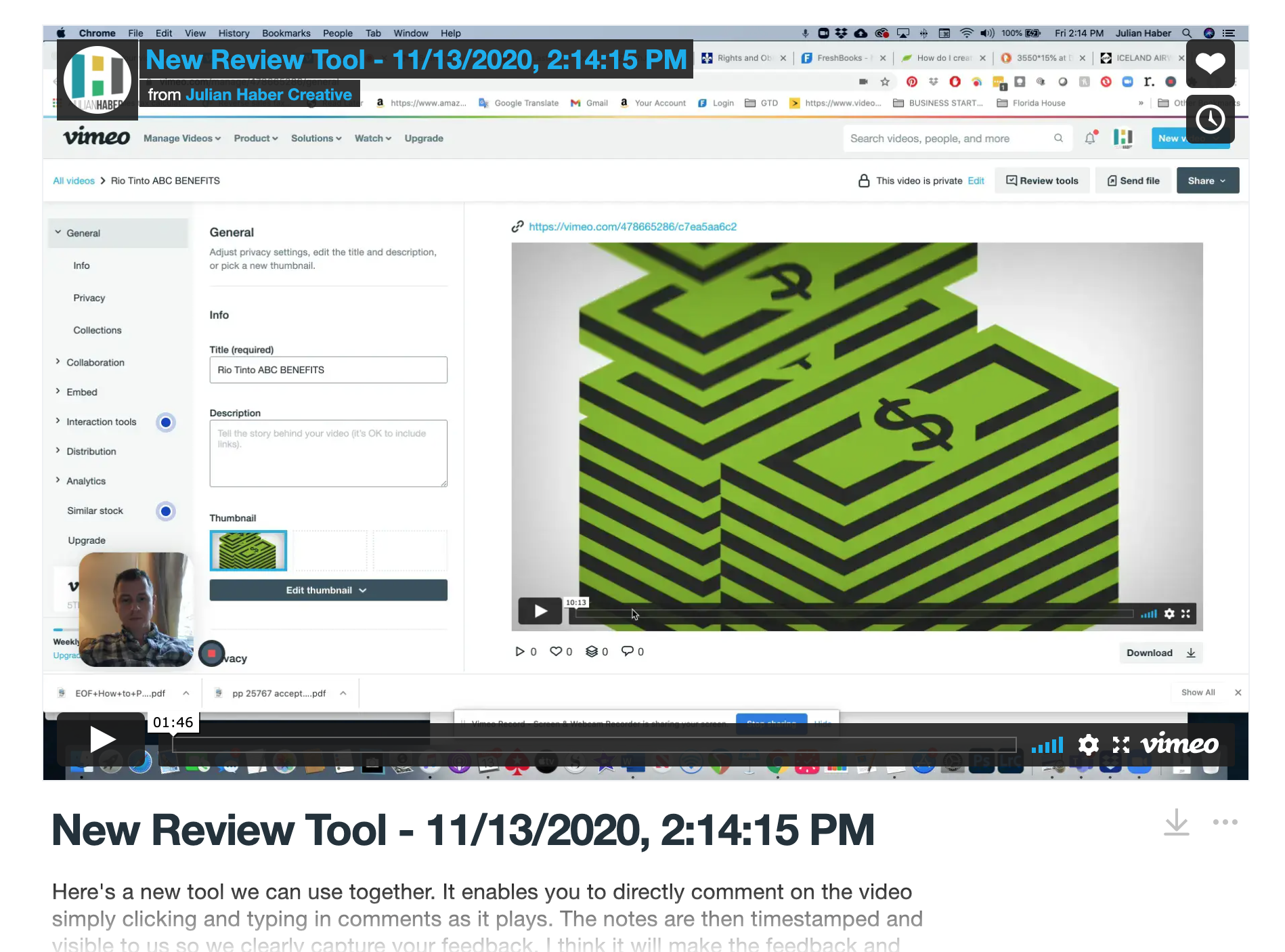Review tool in action Review Tool screenshot
