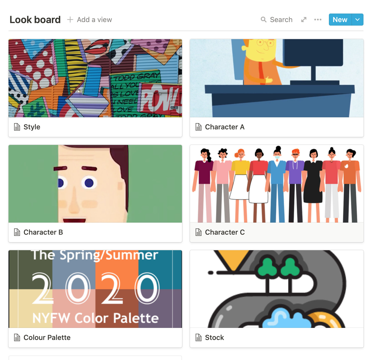 A sample Look Board