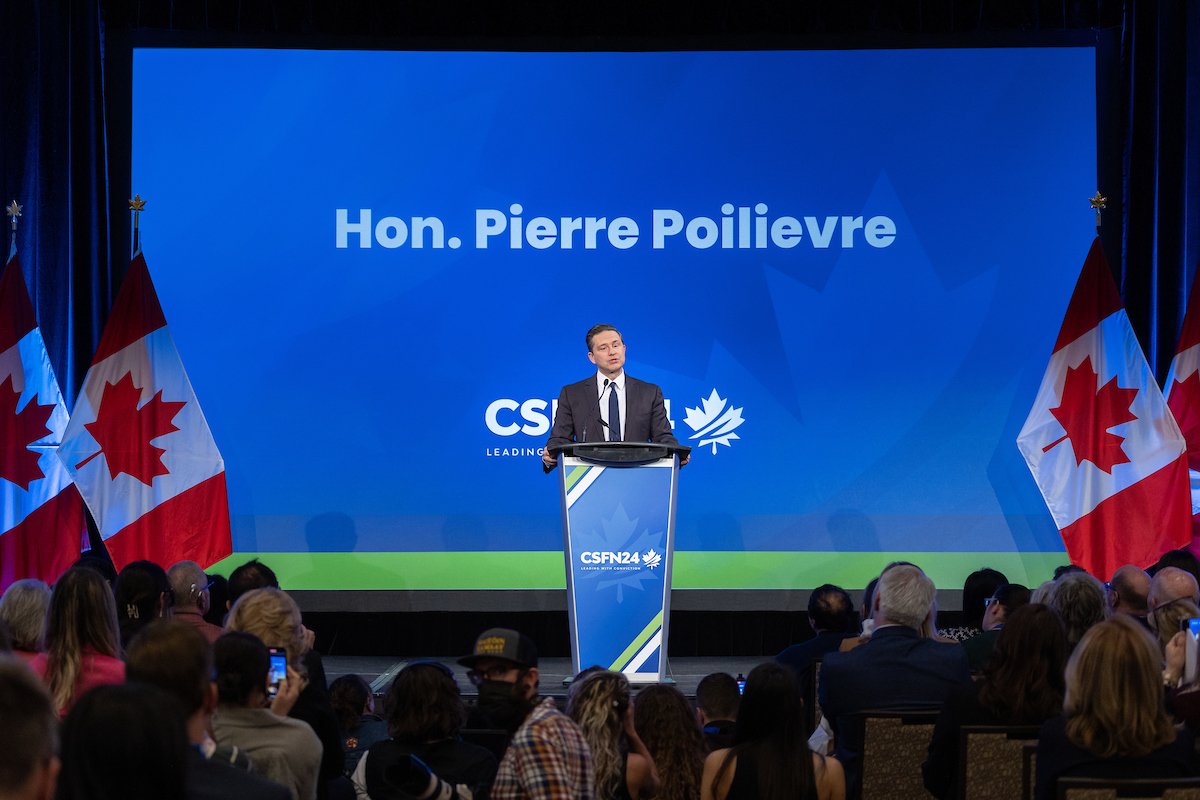 CAR24 - Credit Julian Haber-20240411-AA8A9546 Hon. Pierre Poilievre speaking at CSFN24 #conferencephotography
