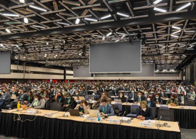 Exterior of the Palais des congrès venue during the UN COP15 summit