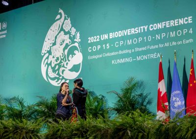 Traditional indigenous throat singers performing at the opening ceremony for UN-COP15 summit in Montreal photo by Julian Haber