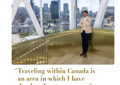 Screenshot of a CEO portrait featured in a digital publication.